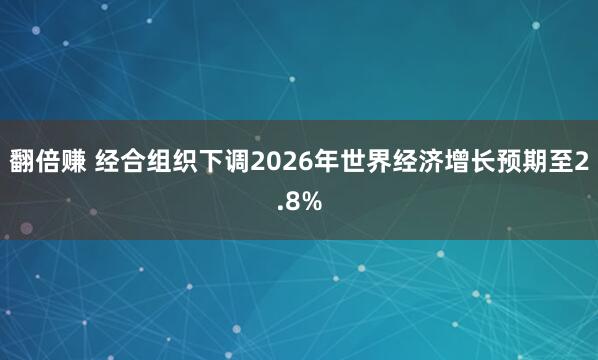 翻倍赚 经合组织下调2026年世界经济增长预期至2.8%